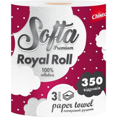 Softa Chisto рушник целюл. на гільзі 1рул. 3-шар Royl Roll (КПК)